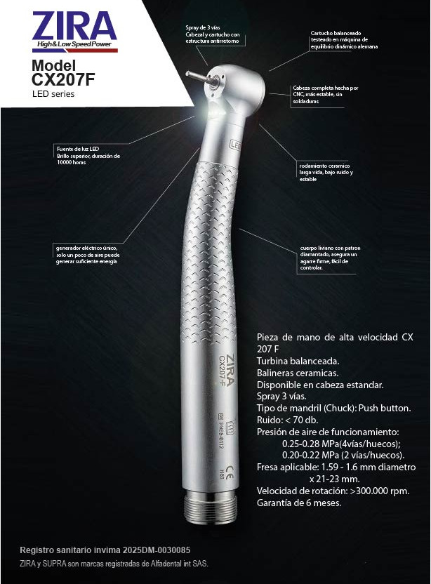 Pieza de mano ZIRA CX207-F LED